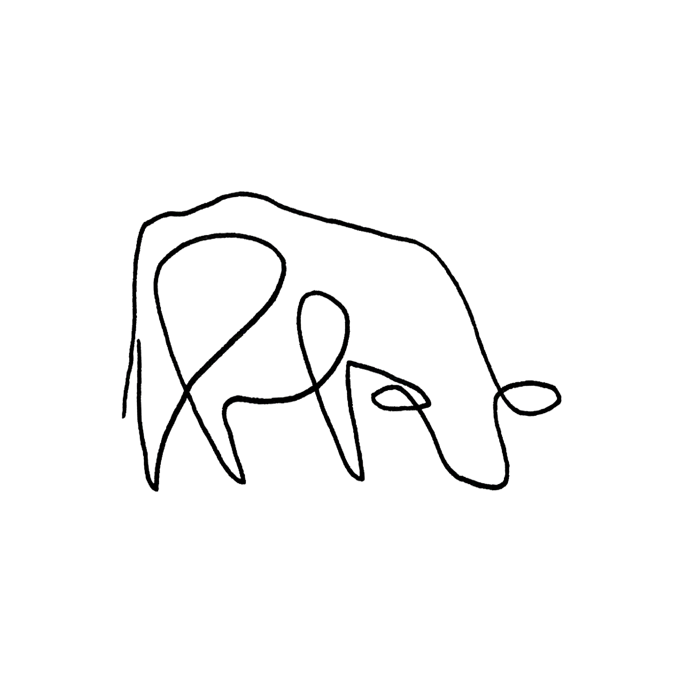 Testimonial image, continuous line drawing of a cow - by PHYLLi Designs