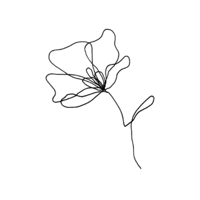 Testimonial image, continuous line drawing of a flower - by PHYLLi Designs