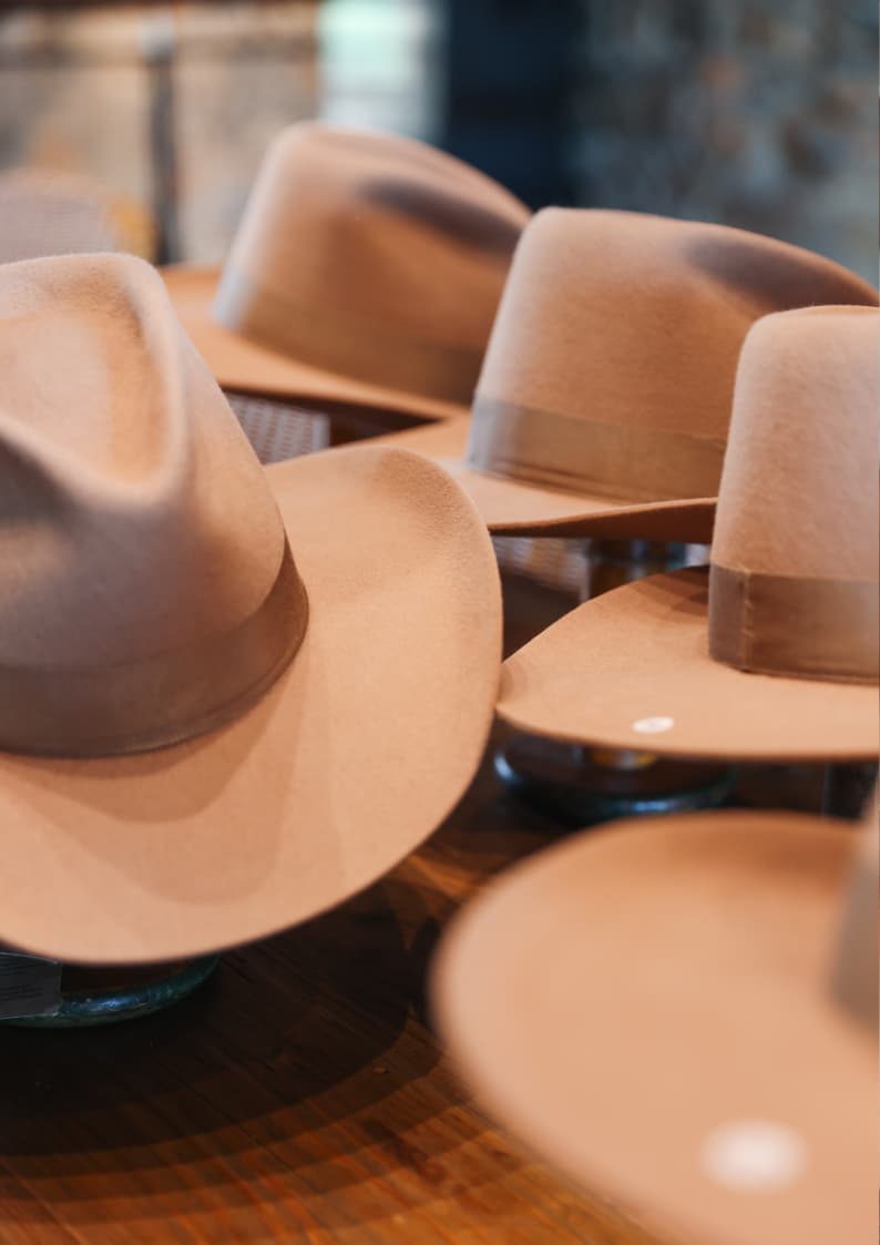 Premium felt hat bases prepared for a PHYLLi Hat Bar experience by PHYLLi Designs ready for customisation.