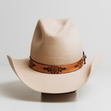 Buffalo Girl - Palamino Mandala Hat Band with Navajo Concho